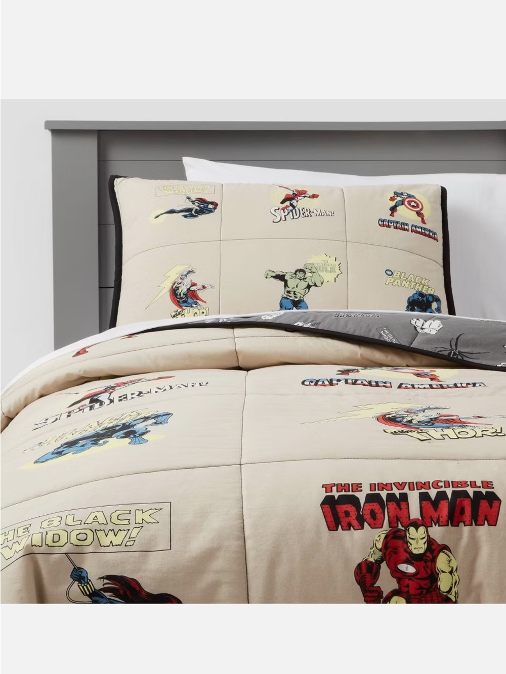 NWT Complete Set Marvel x Pillowfort Characters Quilt & Pillow Sham Full/Queen